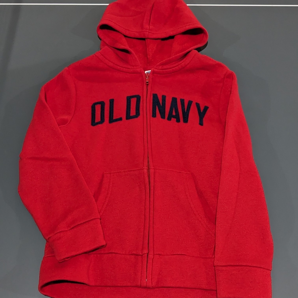 Old Navy Red Zip-Up Hoodie Sweatshirt